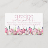 Rosa Tulpen Rezept für die Braut Begleitkarte (Vorderseite)