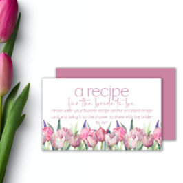 Rosa Tulpen Rezept für die Braut Begleitkarte