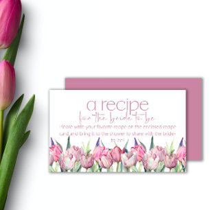Rosa Tulpen Rezept für die Braut Begleitkarte