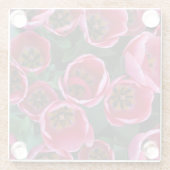 Rosa Tulpen Schönheit Glasuntersetzer (Rückseite)