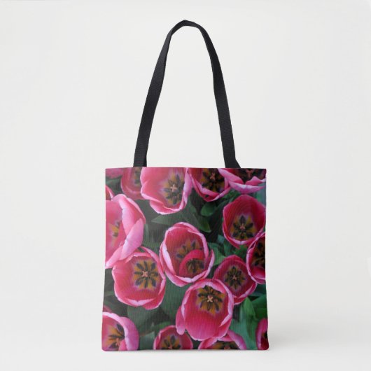 Rosa Tulpen Schönheit Tasche (Vorderseite)