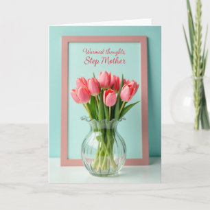 Rosa Tulpen Stiefmutter Karte