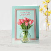 Rosa Tulpen Stiefmutter Karte (Gelbe Blume)