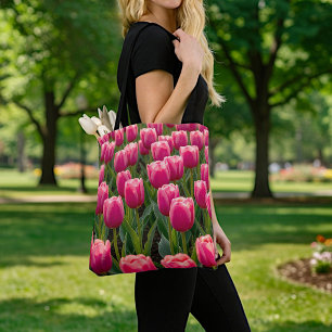 Rosa Tulpen-Tragetasche Tasche