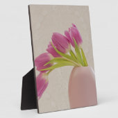 Rosa Tulpen und Spitzen Fotoplatte (Seite)