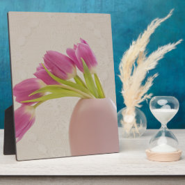 Rosa Tulpen und Spitzen Fotoplatte