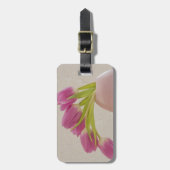 Rosa Tulpen und Spitzen Gepäckanhänger (Vorderseite vertikal)