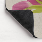 Rosa Tulpen und Spitzen Mousepad (Ecke)