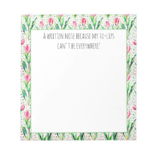 Rosa Tulpen - witziges Wortspiel-Notizblock Notizblock