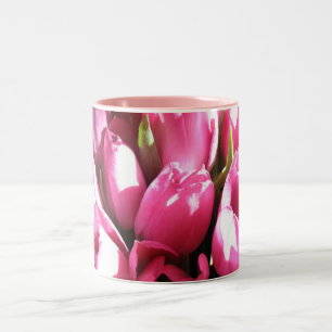 Rosa Tulpen Zweifarbige Tasse
