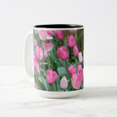 Rosa Tulpen Zweifarbige Tasse (Vorderseite Links)