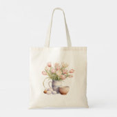 Rosa Tulpenblüten Tragetasche (Rückseite)