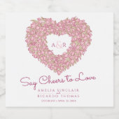 Rosa Tulpenherz Schaumweinetikett (Einzelnes Label)