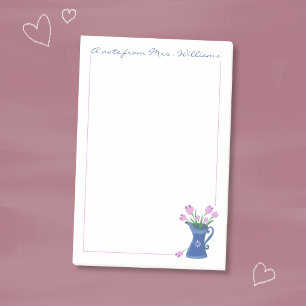 Rosa Tulpenstrauß-Lehrer-Post-It-Notizen Post-it Klebezettel