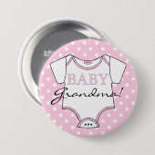 Rosa Tupfen-Baby-Großmutter Button (Vorne & Hinten)