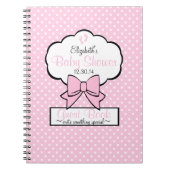 Rosa Tupfen-Babyparty-Gast-Buch Notizblock (Vorderseite)