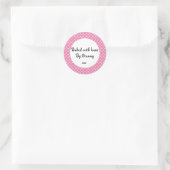 Rosa Tupfen-"backte durch Oma" Aufkleber (Tasche)