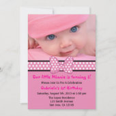 Rosa Tupfen-Bogen-Einladung Einladung (Vorderseite)