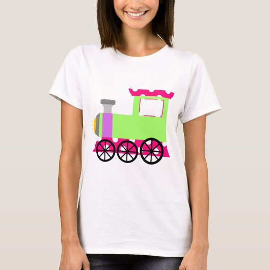 Rosa Tupfen Choo Choo Zug T-Shirt (Vorderseite)