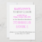 Rosa Tupfen-Gymnastik mit Herzen Einladung (Rückseite)