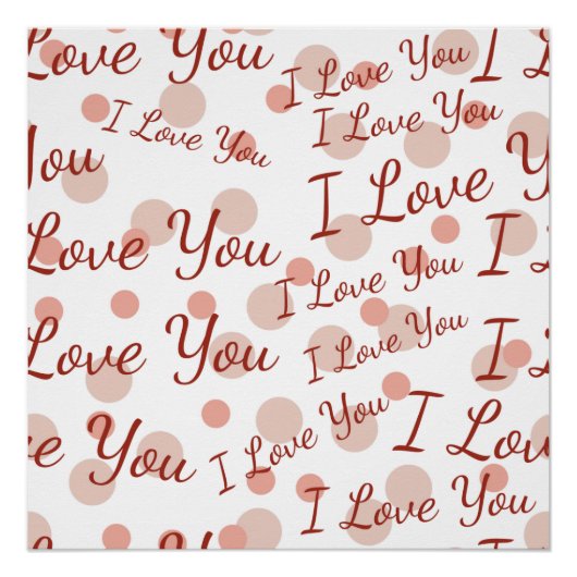 Rosa Tupfen ich liebe dich Poster (Vorderseite)