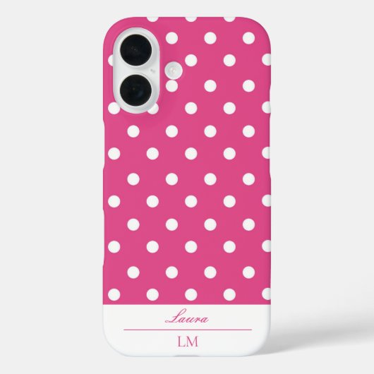 Rosa Tupfen-Mädchenstyle Case-Mate iPhone Hülle (Rückseite)