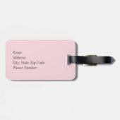 Rosa Tupfen mit Taupe-Monogramm Gepäckanhänger (Rückseite horizontal)