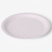 Rosa Tupfen-Papierplatten Pappteller (Schrägansicht)