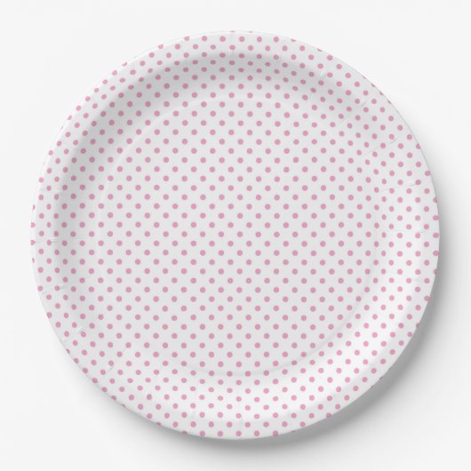 Rosa Tupfen-Papierplatten Pappteller (Vorderseite)