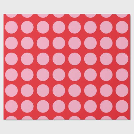 Rosa Tupfen rot Geschenkpapier (Flach)