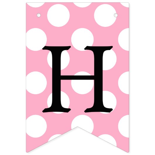 Rosa Tupfen und schwarze gestreifte Flaggen-Flagge Wimpelkette (Zweite Fahne)