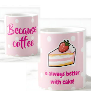 Rosa Tupfen, weil Kaffee & Kuchen Kaffeetasse