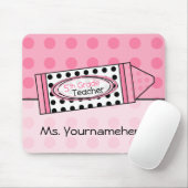 Rosa Tupfen-Zeichenstift-5. Grad-Lehrer Mousepad (Mit Mouse)
