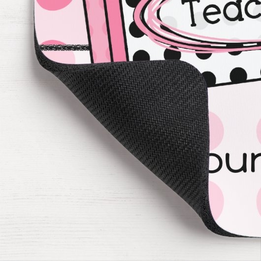 Rosa Tupfen-Zeichenstift-Lehrer Mousepad (Ecke)