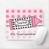 Rosa Tupfen-Zeichenstift-Lehrer Mousepad (Mit Mouse)
