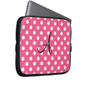 Rosa Tupfenmonogramm Laptopschutzhülle (Vorne Rechts)