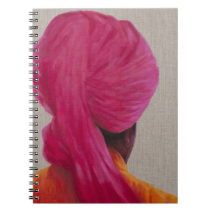 Rosa Turban-orange Jacke 2014 Notizblock