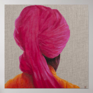 Rosa Turban-orange Jacke 2014 Poster