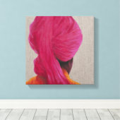 Rosa Turban Orange Jacket 2014 Leinwanddruck (Insitu (Holzboden))