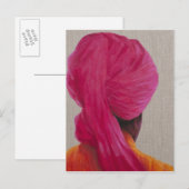 Rosa Turban Orange Jacket 2014 Postkarte (Vorne/Hinten)