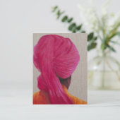 Rosa Turban Orange Jacket 2014 Postkarte (Stehend Vorderseite)