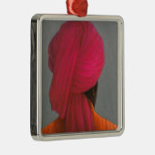 Rosa Turban Ornament Aus Metall (Rechts)