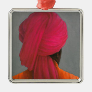 Rosa Turban Ornament Aus Metall