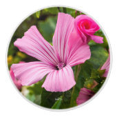 rosa Türgriff Blume Keramikknauf (Vorderseite)