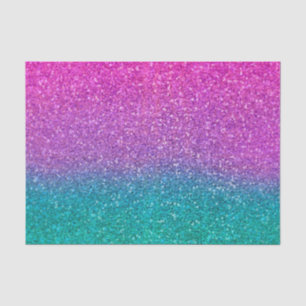 Rosa Türkis Aqua Blau und Lila funkelnder Glitter Seidenpapier