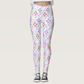Rosa, türkis, blumenreich leggings (Vorderseite)