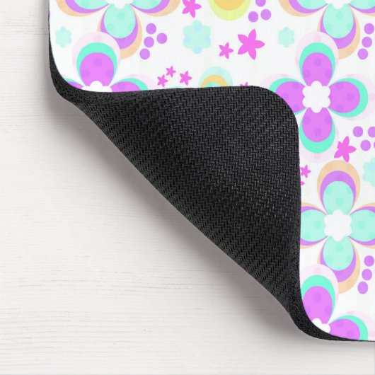 Rosa, türkis, blumenreich mousepad (Ecke)