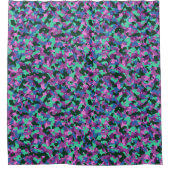 Rosa Türkis Camouflage Camouflage Muster Duschvorhang (Vorderseite)