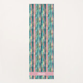 Rosa Türkis Gold Muster Elegant Personalisiert Yogamatte (Vorderseite)