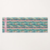 Rosa Türkis Gold Muster Elegant Personalisiert Yogamatte (Vorderseite (Horizontal))